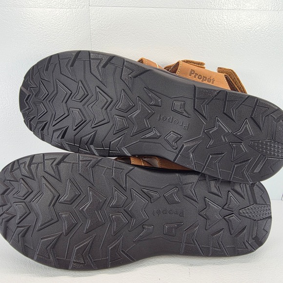 Propet Men\'s Hunter MSO043L Tan‎ Leather Fisherman Sandals Size 11 Wide main image 4